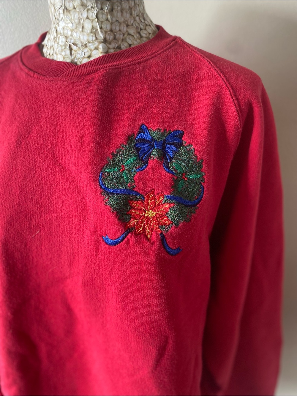 Y2K Lee Red Cotton Blend Crewneck Sweatshirt